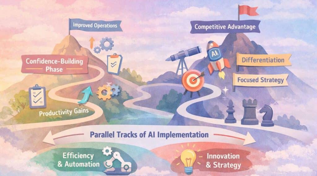 Strategic impact vs operational efficiency … where to start with AI? Operation efficience ai vs stragically prioritized AI