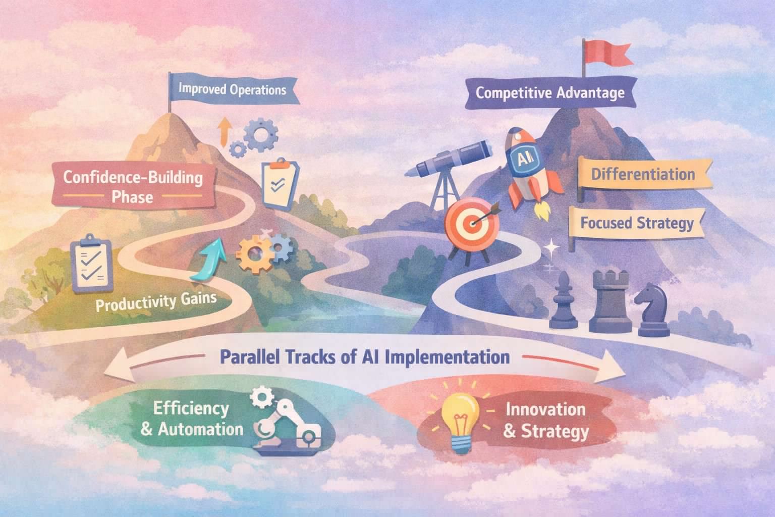 Parallel tracks if AI implementation